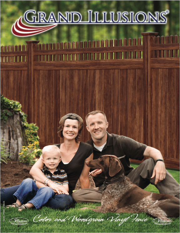 Grand Illusions poster with a family and dog